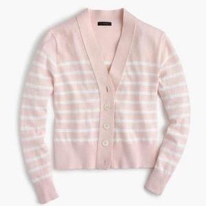 J. Crew Lightweight Striped Crop Cardigan